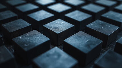 Poster - A close up of black squares with a greyish tint