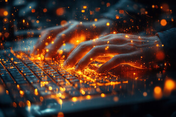 Poster - hands typing on a keyboard.  