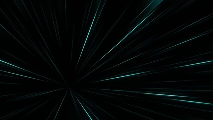 Poster - Abstract blue laser show animation, radial light tunnel sparkling futuristic dark background