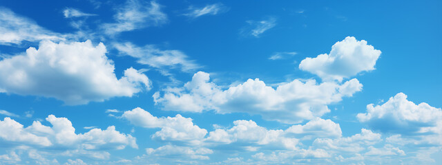 Wall Mural - blue sky background with tiny clouds. panorama background