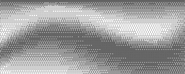 Poster - Wavy bitmap pattern background with pixel. Gradient dotted halftone video dither effect. Vector retro game glitch abstract noise. Grunge vintage wallpaper