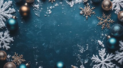 Poster - A blue background with a snowflake pattern
