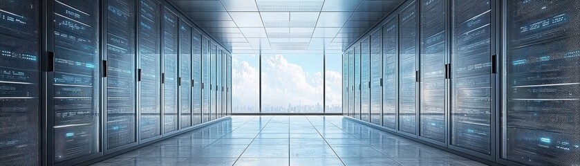 Poster - Enhancing cloud computing performance a modern data center overview digital landscape technology perspective innovation concept