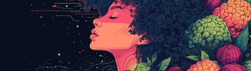 Poster - Nostalgic retro-inspired brainstorming session creative studio digital art vibrant atmosphere first-person perspective mindfulness concept