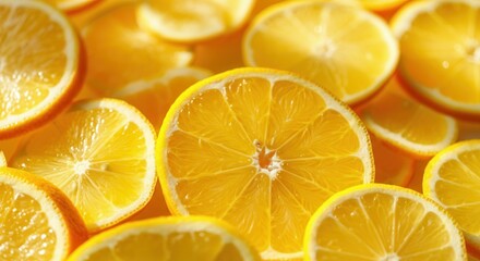 Wall Mural - Fresh citrus burst: vibrant slices of lemon orange