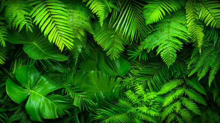 Wall Mural - Lush Green Foliage Background for Nature Themes