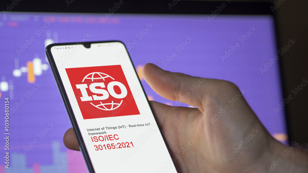 Engineer reading ISO IEC 30165 2021 guide lines for framework of a real ...