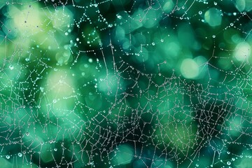 Dazzling Spider Web Glistening with Morning Dew Showcasing Nature s Intricate Beauty