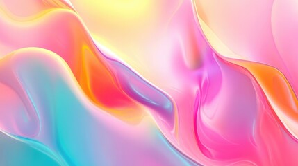 Poster - dynamic pastel neon layers featuring a smooth futuristic gradient a modern design with a multicolor 