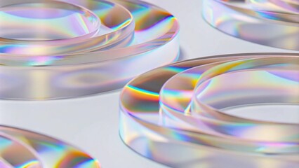 Poster - Wavy glass shapes background. Abstract glass waves on a background. Modern abstract background for banners. Abstract glass geometric figure in shape of infinity 3d render. 