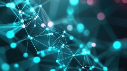 Poster - Polygonal illustration of interconnected technology and big data emphasizing artificial intelligence concepts