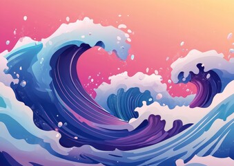 Poster - Digital wave 2D cartoon graphic design