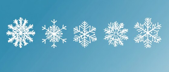 Poster - simple design of snowflakes featuring grouped flakes that are easy to edit and customize in color
