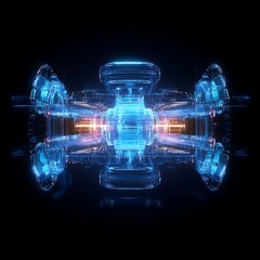 Poster - futuristic abstract technology design featuring intricate neon circuit patterns and radiant light ef