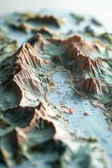 Poster - 3D Illustration of a Map