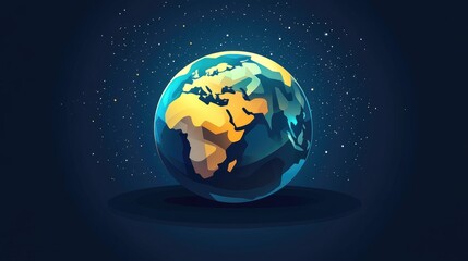 Poster - Three dimensional abstract cartoon illustration of a planet symbolizing globalization and internationalization