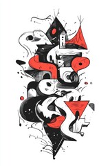 Poster - Sketch style typography design in 2D cartoon illustration