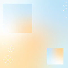 Poster - Soft Blue and Orange Gradient Collages, Minimal Style Decoration Background