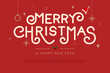 © Atstock Productions - Merry Christmas and happy new year text on red background, poster design, vector illustration