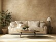 © Agus - Modern Beige Living Room Decor With Comfortable Sofa