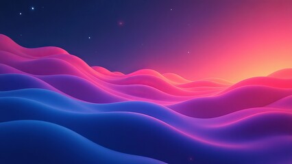 Poster - A beautiful mountain range with a pink sky in the background
