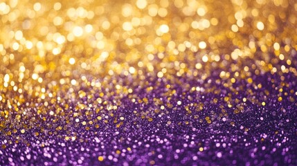 Poster - A purple and gold glittery background with a lot of small dots