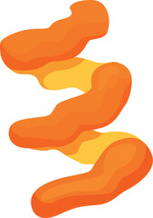 Aufkleber - Dynamic orange and yellow abstract shape forming a wavy and flowing design
