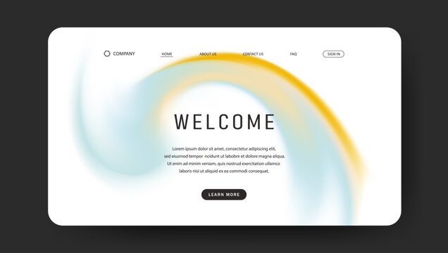 gradient fluid design of landing page