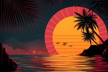 Wall Mural - colorful forest landscape vector.