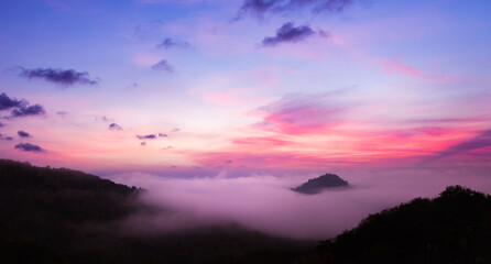 Wall Mural - scenic view dramatic beautiful sunrise sky