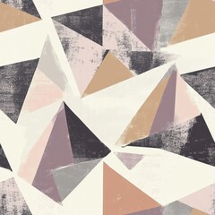 Aufkleber - An abstract pattern featuring modern triangles in soft colors on a textured background, creating a stylish contemporary aesthetic