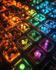 Poster - A vibrant and colorful representation of the periodic table showcasing elements in a visually striking arrangement at a scientific exhibit