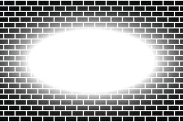Poster - Black and white brick texture. Brick wall pattern design.
