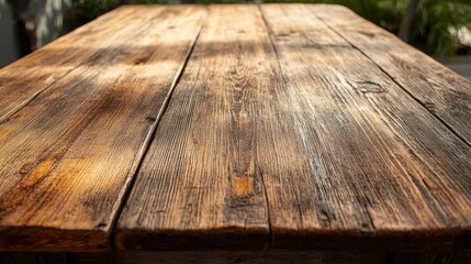 Poster - A wooden table with a light brown color
