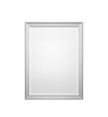 Aufkleber - Silver minimalist picture frame in closeup view. Isolated on a clean white background. Ideal for design mockups, templates, and layouts. 3D Rendering