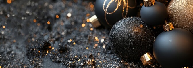 Wall Mural - luxury christmas background. premium black and gold colors