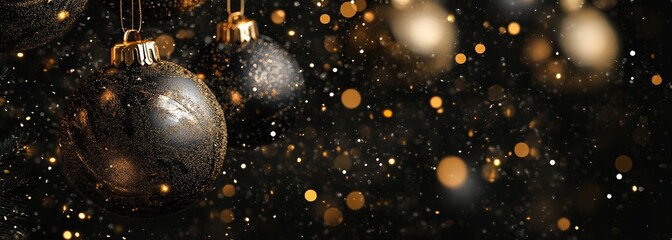 Wall Mural - luxury christmas background. premium black and gold colors