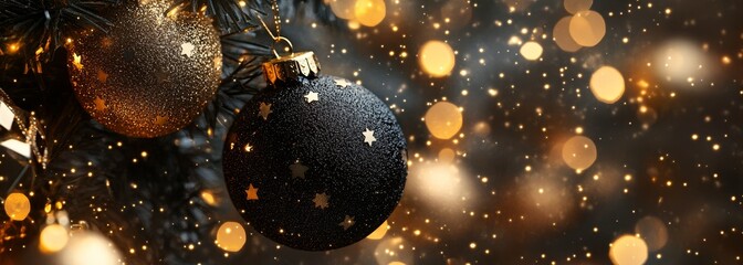 Wall Mural - luxury christmas background. premium black and gold colors