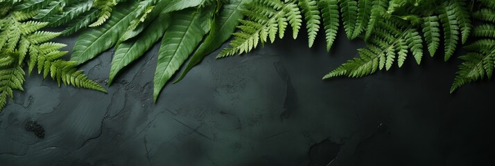 Poster - Lush green ferns creating a tranquil atmosphere in natural surroundings. Generative AI