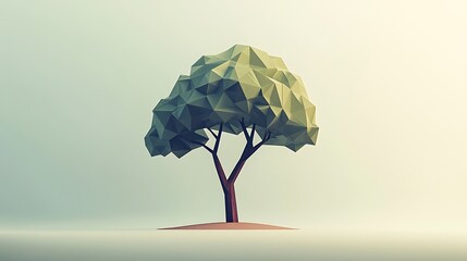 Wall Mural - Low Polygonal Tree Digital Art Render