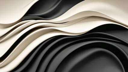 Wall Mural - Elegant abstract three dimensional waving shapes