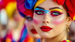 © stopcontrol - Portrait of a performer in a traditional costume at Barranquilla Carnival, bright colors and festive spirit