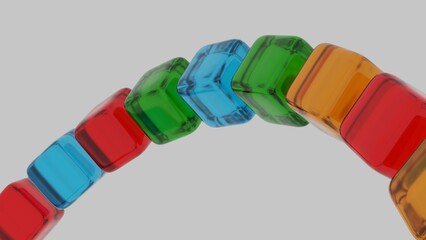 Aufkleber - Abstract Colorful Glass Forms with Black Accent in Dynamic Composition
