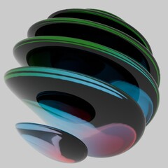 Poster - Abstract Layered Sphere in Warm Hues