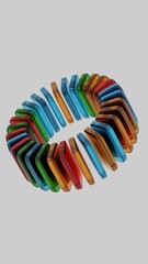 Aufkleber - Abstract Colorful Glass Forms with Black Accent in Dynamic Composition