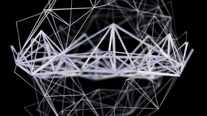 Poster - 3d render wireframe element