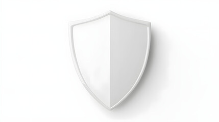 Wall Mural - cyber security safety shield in minimalistic style. 3d vector illustration. white background
