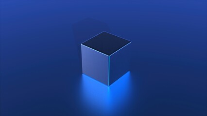 Poster - 3d metal cube