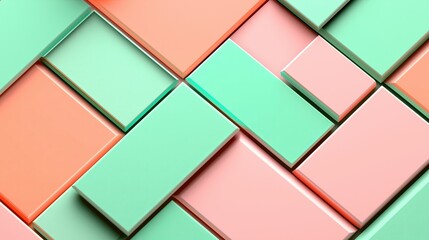 Poster - Soft Minimalist Gradient in Peach and Mint