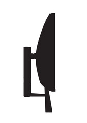 Poster - Silhouette of widescreen monitor isolated on white background. Vector illustration. Side view